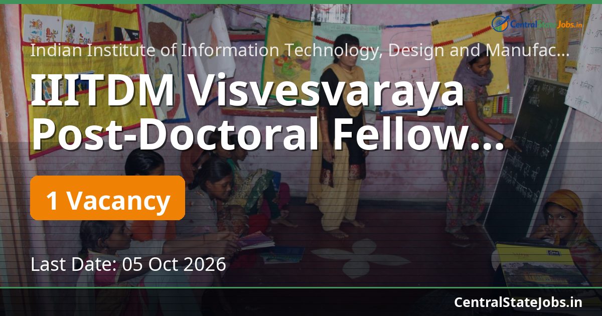 IIITDM Visvesvaraya Post-Doctoral Fellow Recruitment 2026