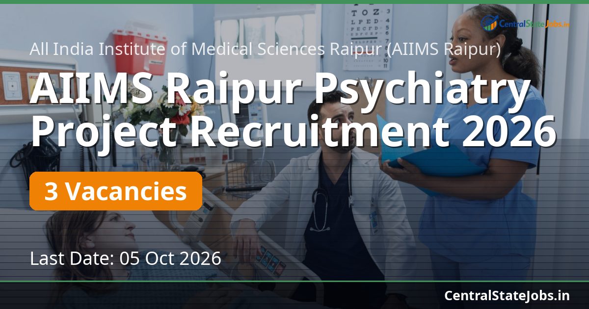 AIIMS Raipur Psychiatry Project Recruitment 2026
