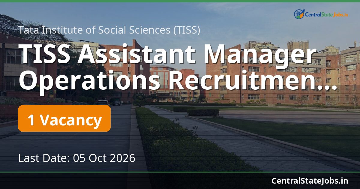 TISS Assistant Manager Operations Recruitment 2026