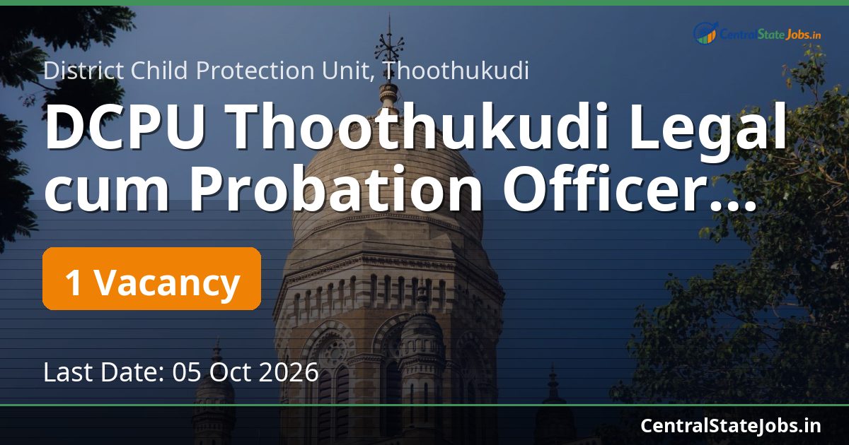 DCPU Thoothukudi Legal cum Probation Officer 2026