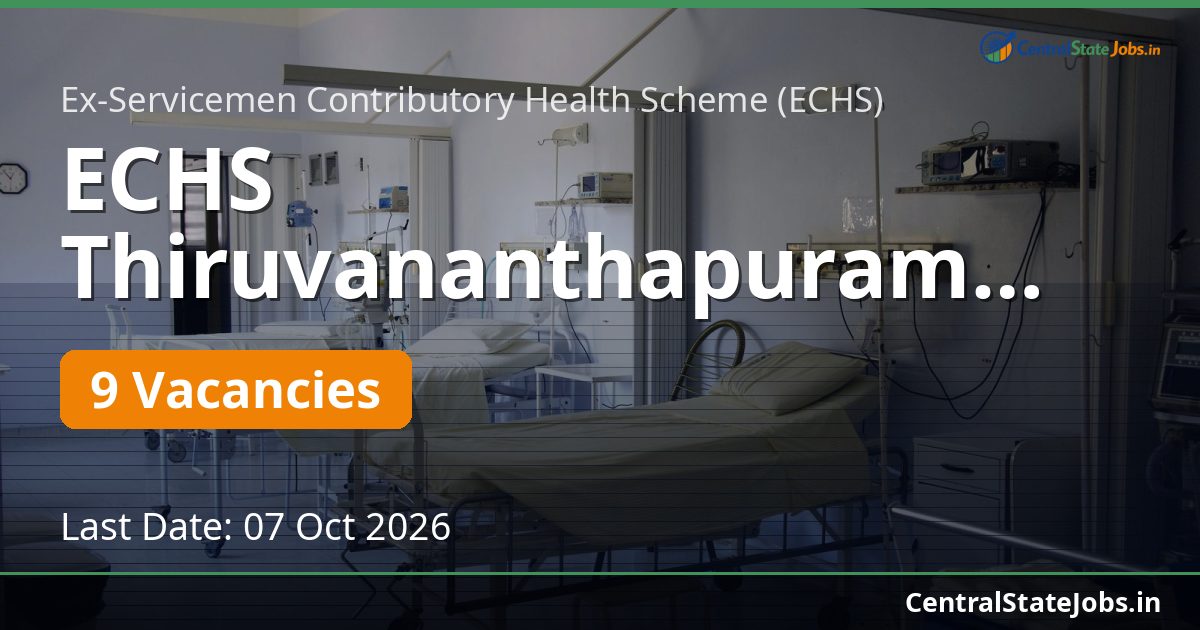 ECHS Thiruvananthapuram Multi-Post Recruitment 2026
