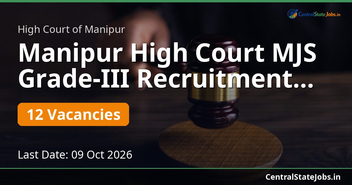 Manipur High Court MJS Grade-III Recruitment 2026