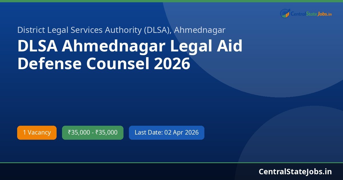 DLSA Ahmednagar Legal Aid Defense Counsel 2026