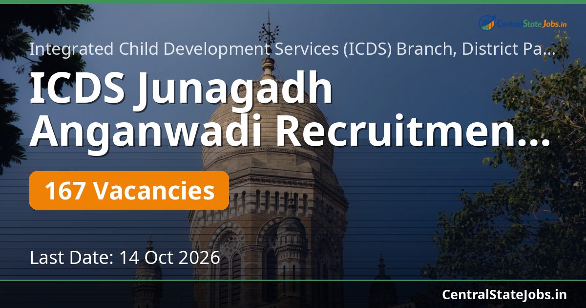 ICDS Junagadh Anganwadi Recruitment 2026 — 167 Vacancies