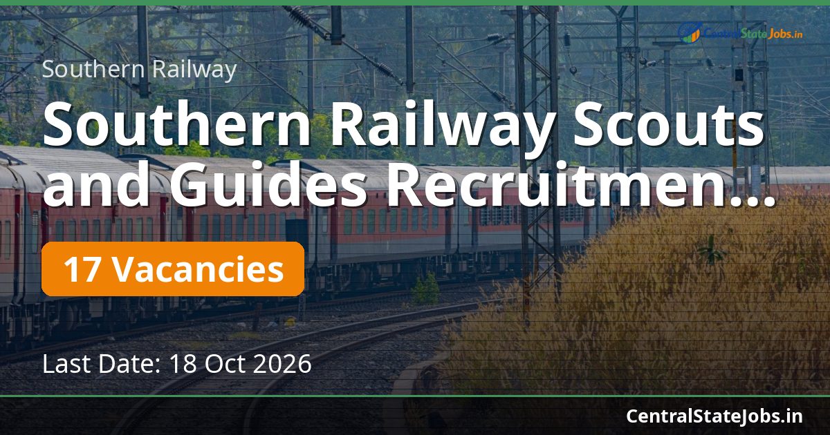 Southern Railway Scouts and Guides Recruitment 2026