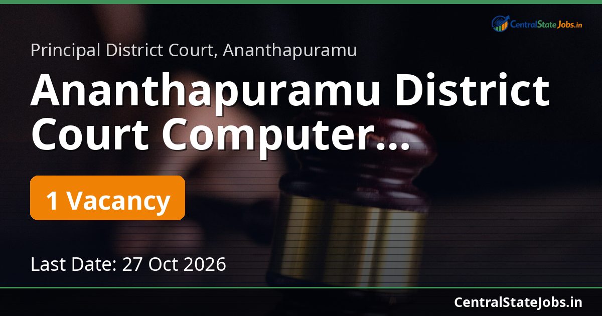 Ananthapuramu District Court Computer Assistant 2026