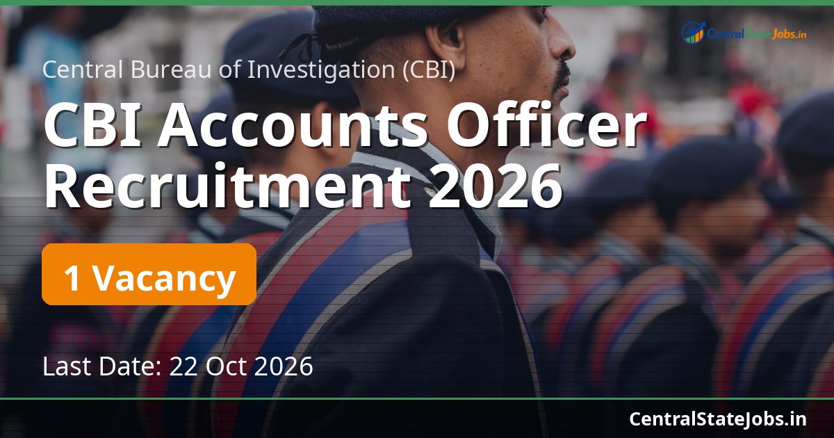 CBI Accounts Officer Recruitment 2026
