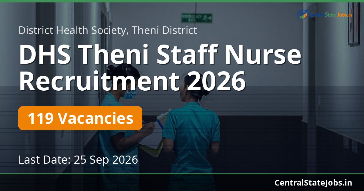 DHS Theni Staff Nurse Recruitment 2026 — 119 Vacancies