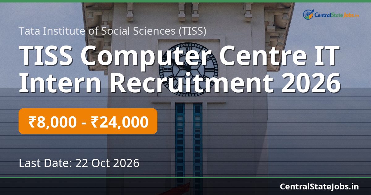 TISS Computer Centre IT Intern Recruitment 2026