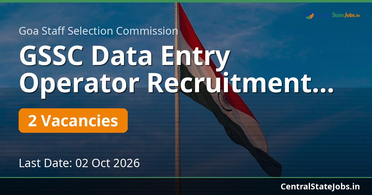 GSSC Data Entry Operator Recruitment 2026