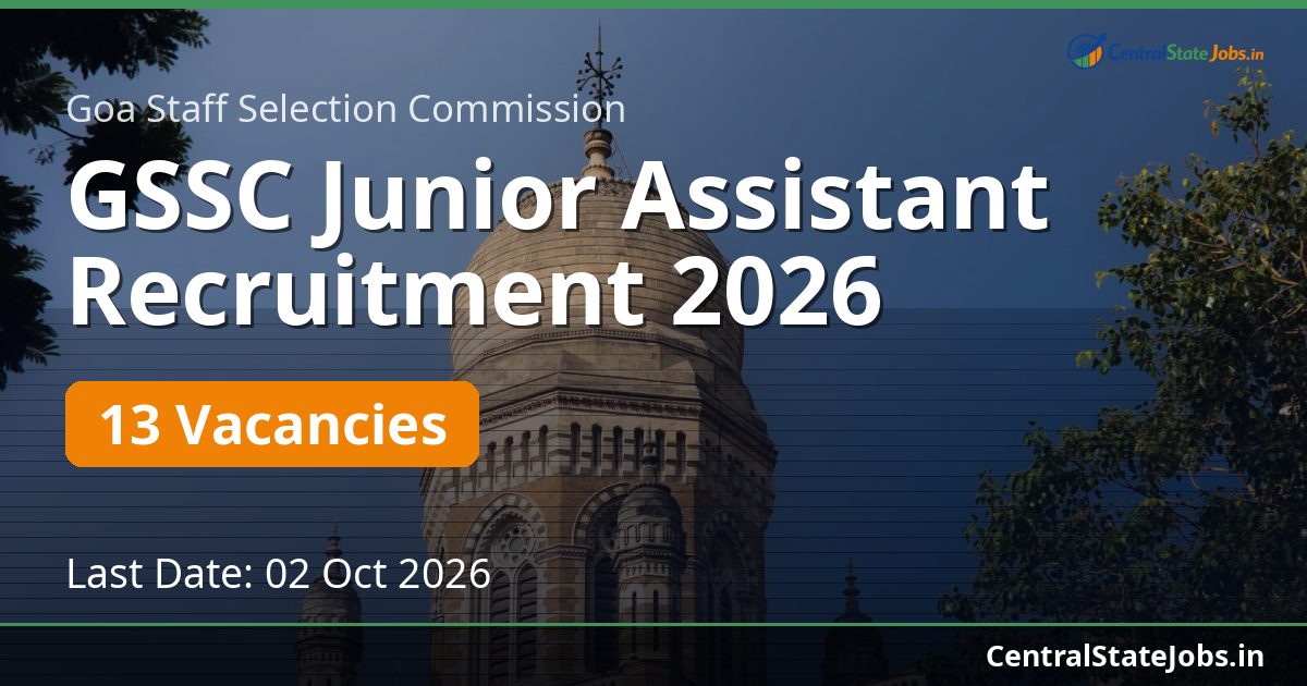 GSSC Junior Assistant Recruitment 2026