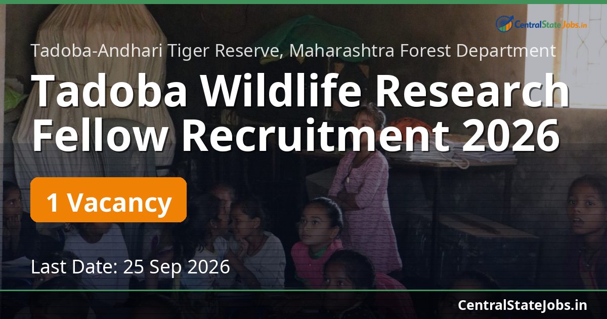 Tadoba Wildlife Research Fellow Recruitment 2026