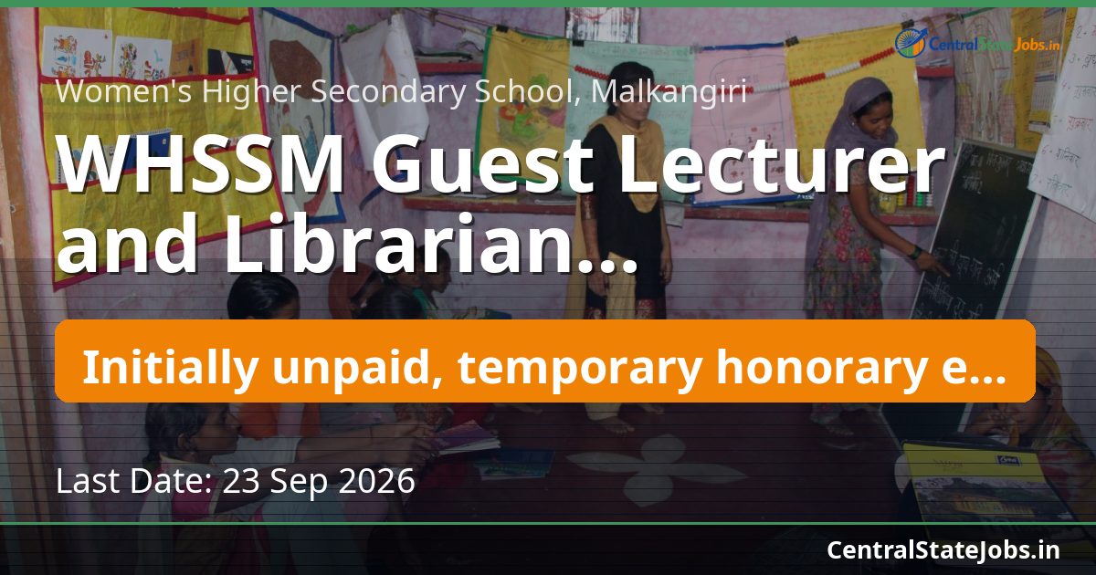 WHSSM Guest Lecturer and Librarian Recruitment 2026
