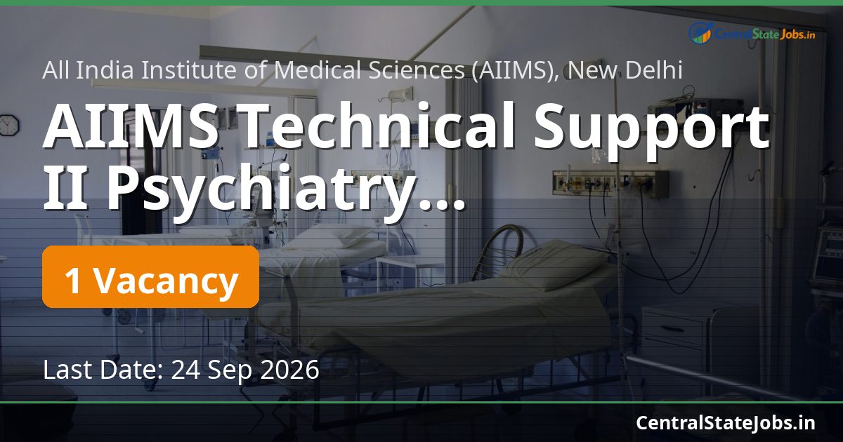 AIIMS Technical Support II Psychiatry Recruitment 2026