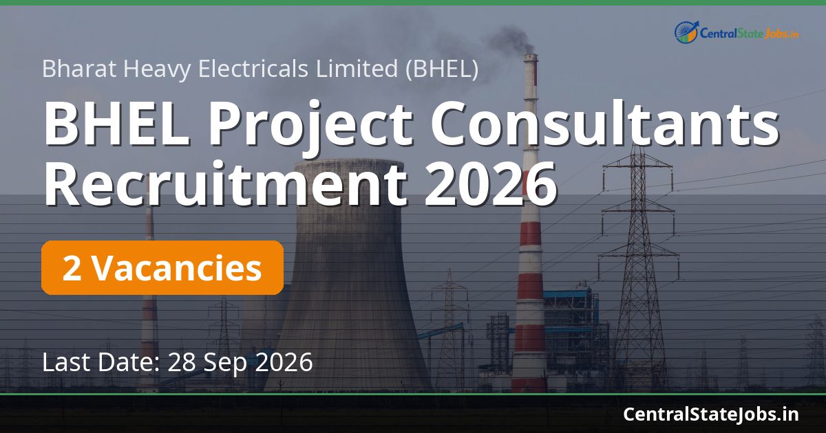 BHEL Project Consultants Recruitment 2026