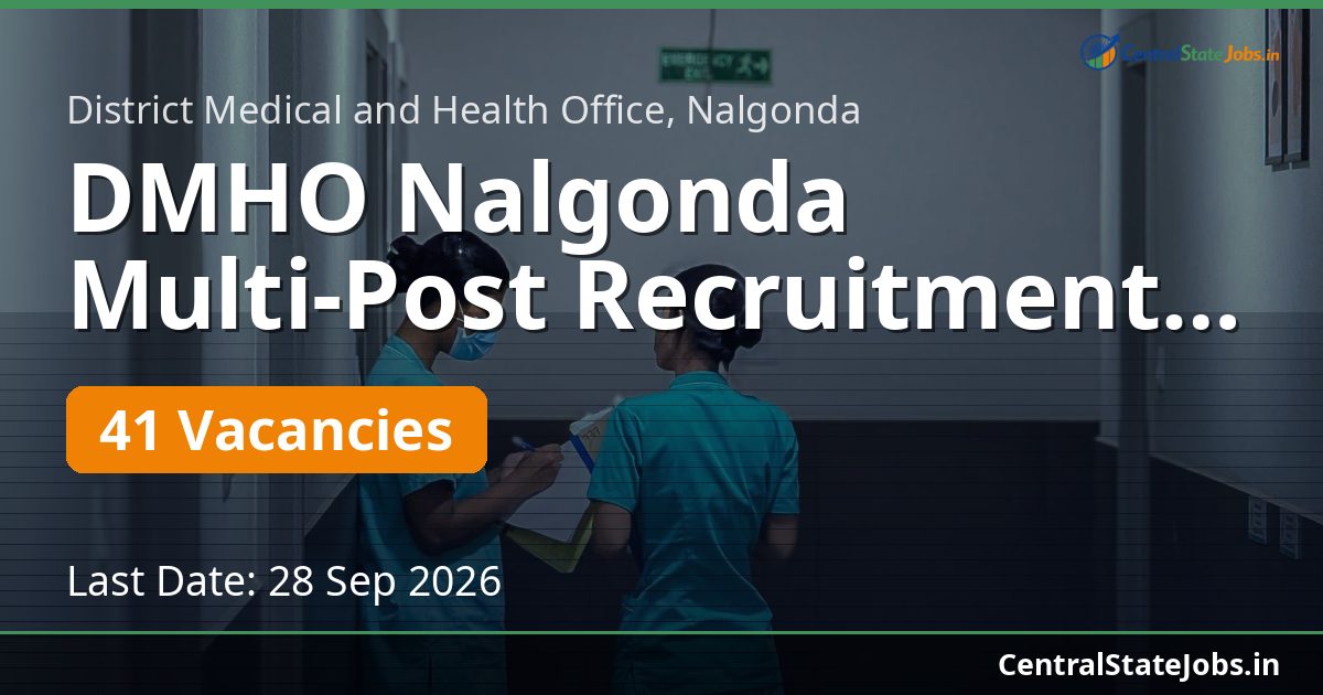 DMHO Nalgonda Multi-Post Recruitment 2026 — 41 Vacancies