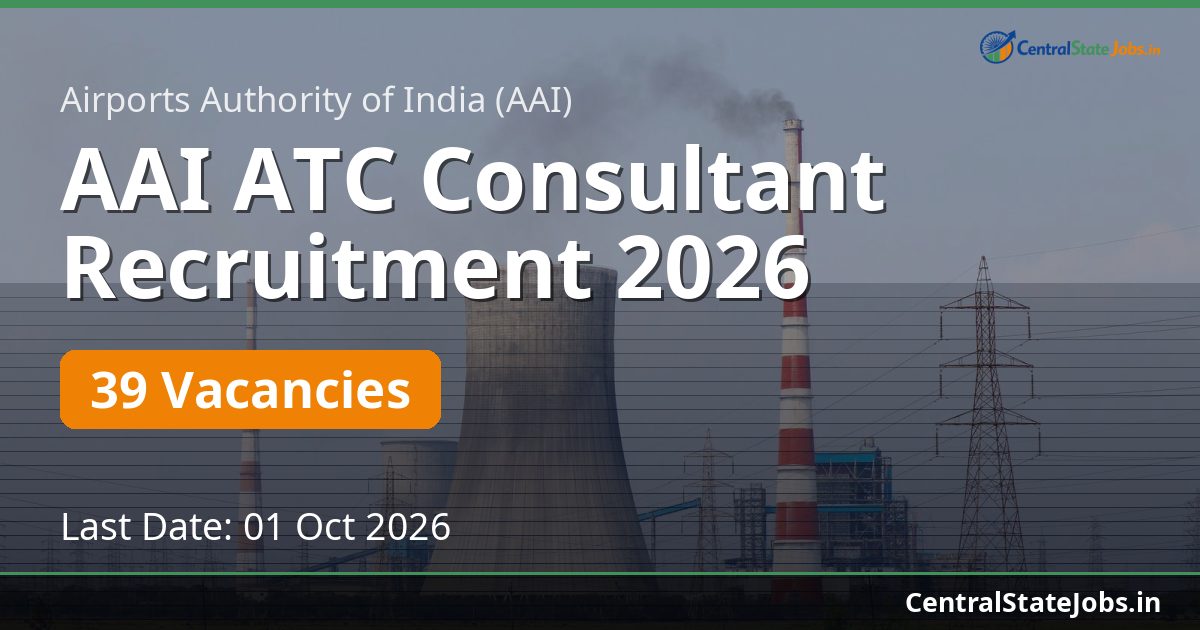 AAI ATC Consultant Recruitment 2026 — 39 Vacancies