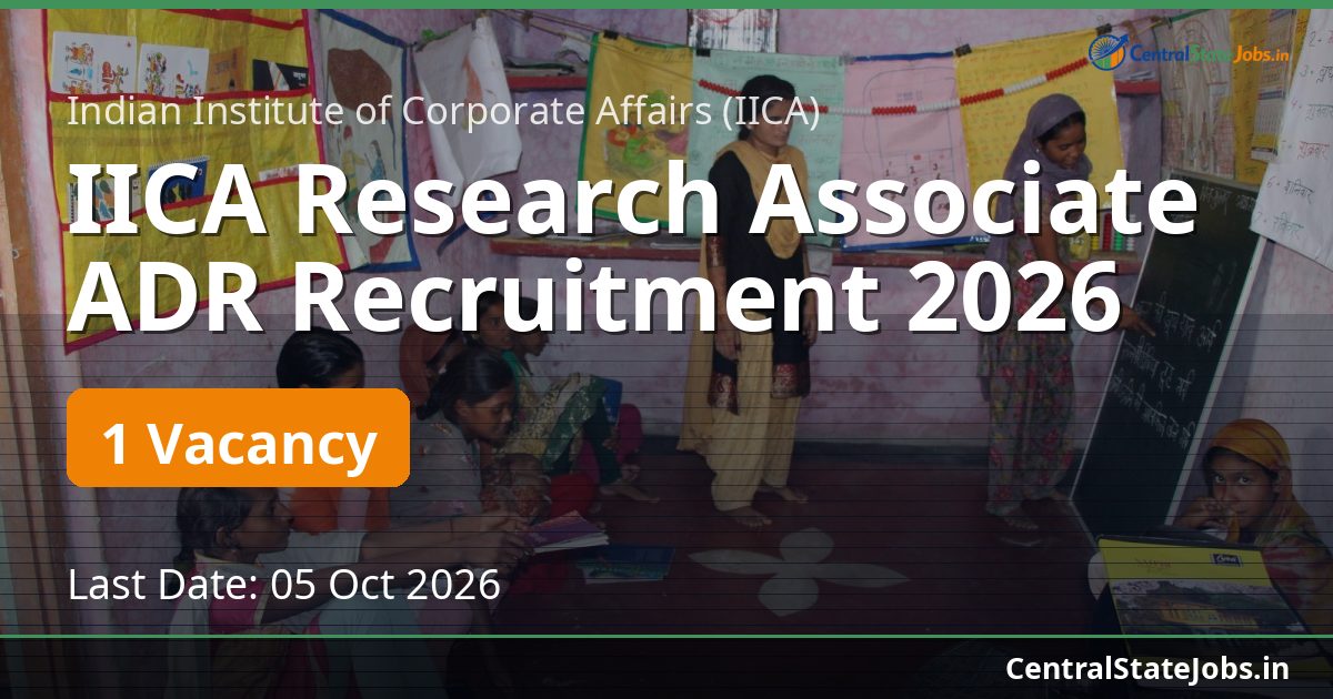 IICA Research Associate ADR Recruitment 2026