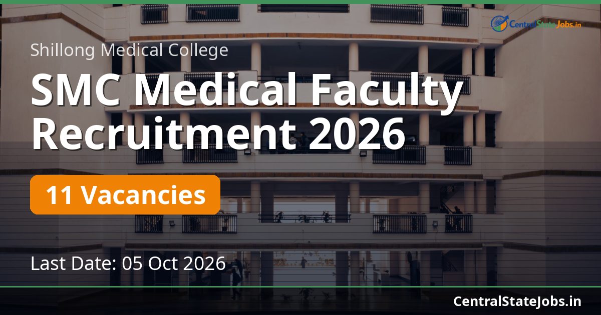 SMC Medical Faculty Recruitment 2026