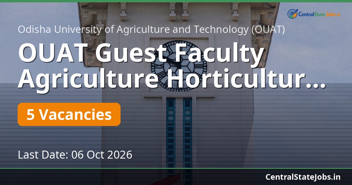 OUAT Guest Faculty Agriculture Horticulture 2026