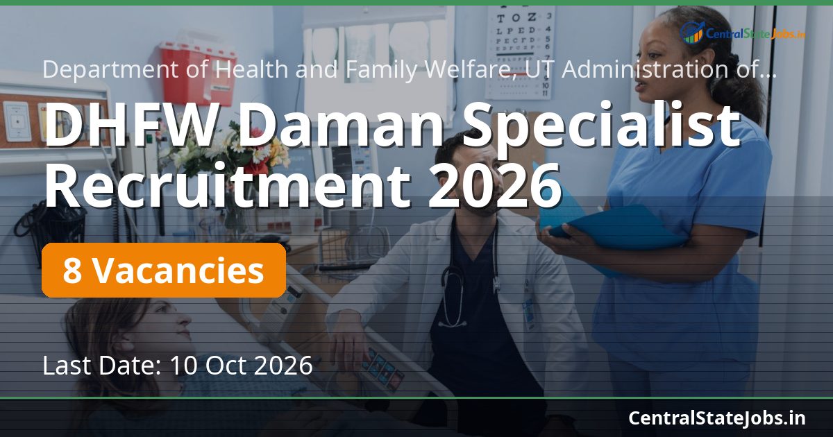 DHFW Daman Specialist Recruitment 2026