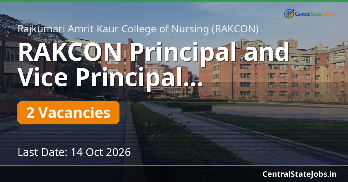RAKCON Principal and Vice Principal Recruitment 2026