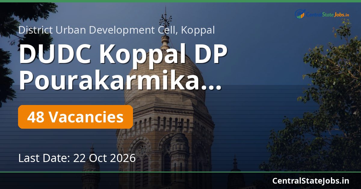 DUDC Koppal DP Pourakarmika Recruitment 2026 — 48 Vacancies
