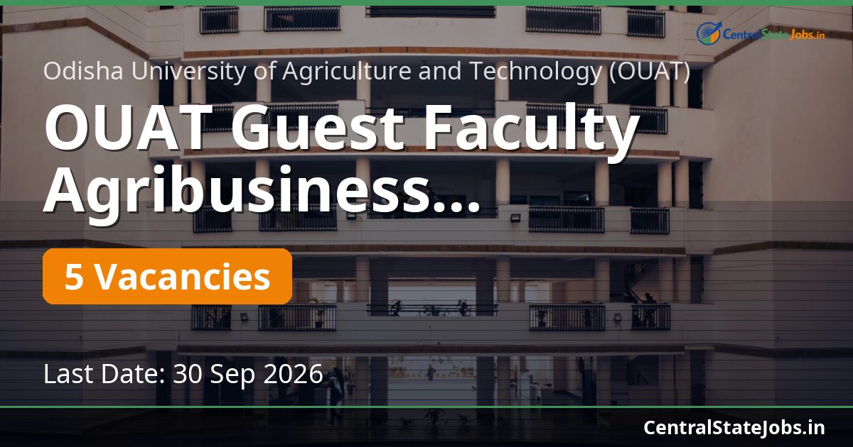 OUAT Guest Faculty Agribusiness Management Recruitment 2026