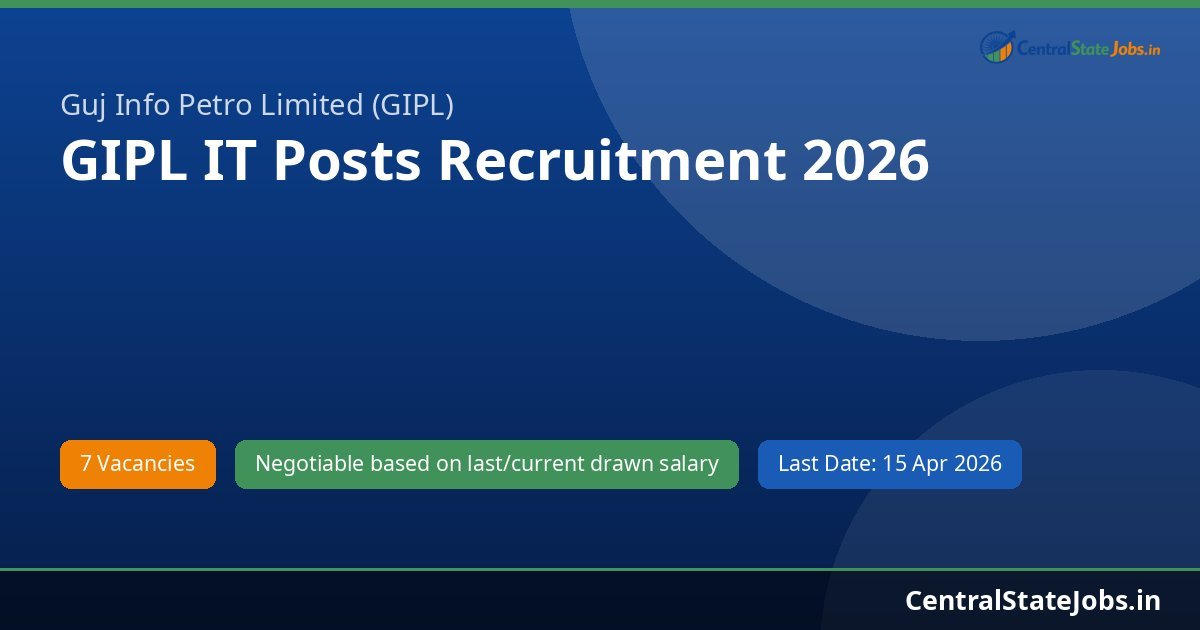 GIPL IT Posts Recruitment 2026