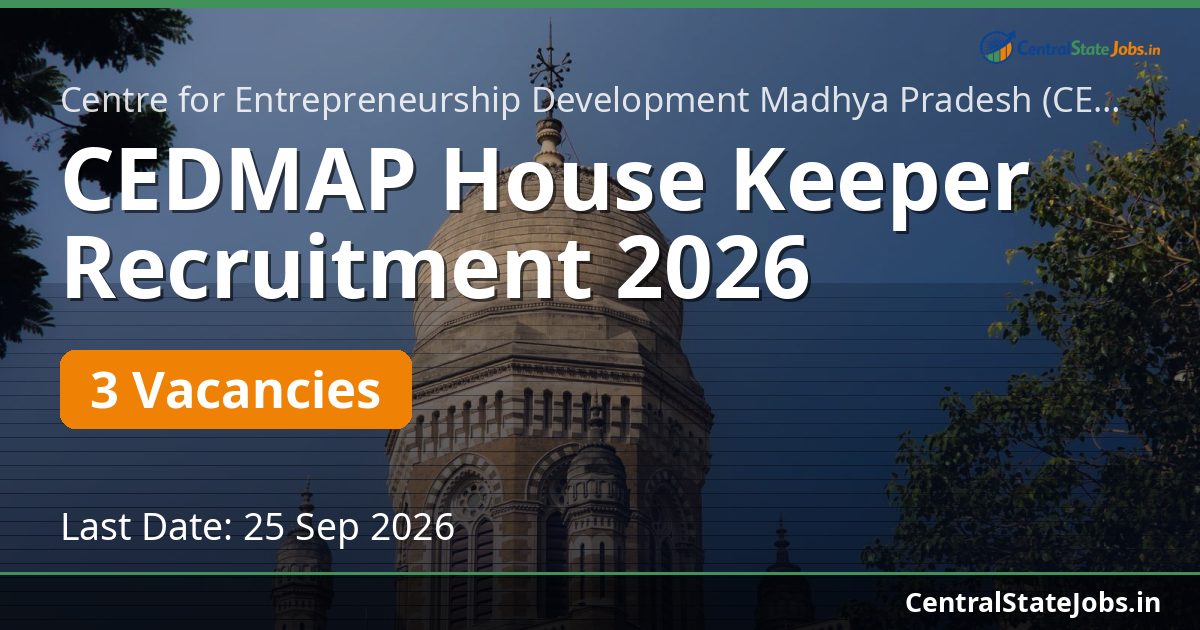 CEDMAP House Keeper Recruitment 2026