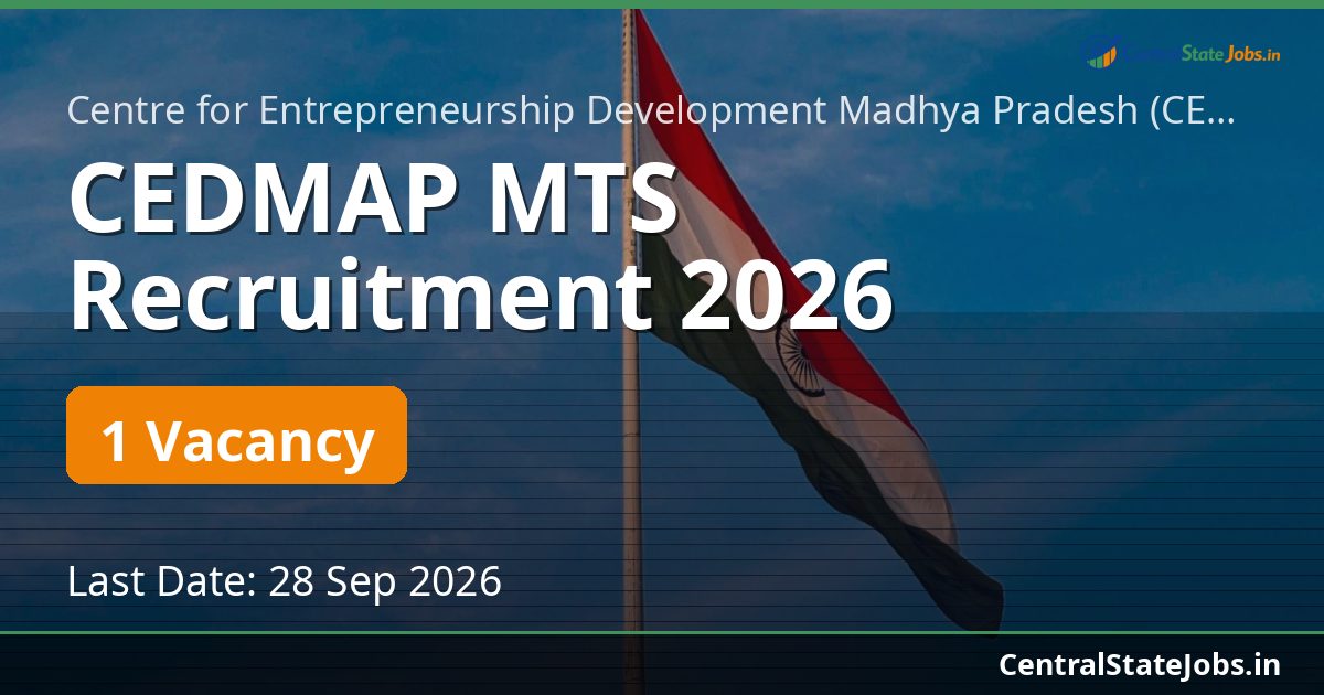 CEDMAP MTS Recruitment 2026