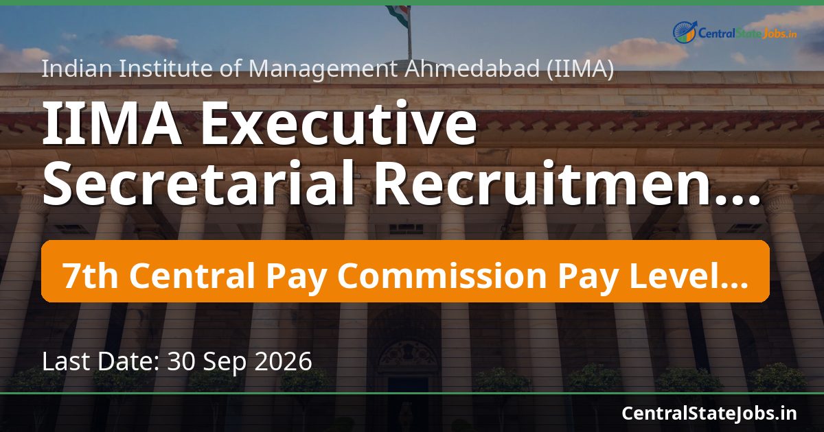 IIMA Executive Secretarial Recruitment 2026
