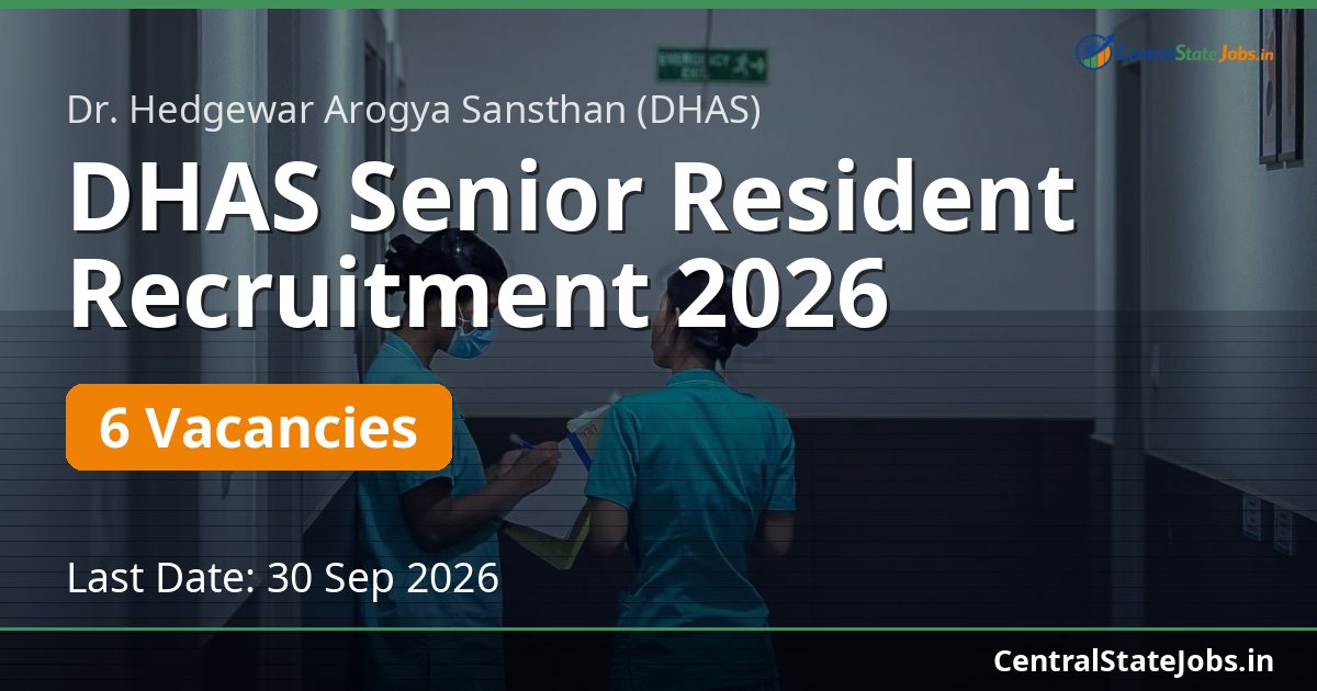 DHAS Senior Resident Recruitment 2026
