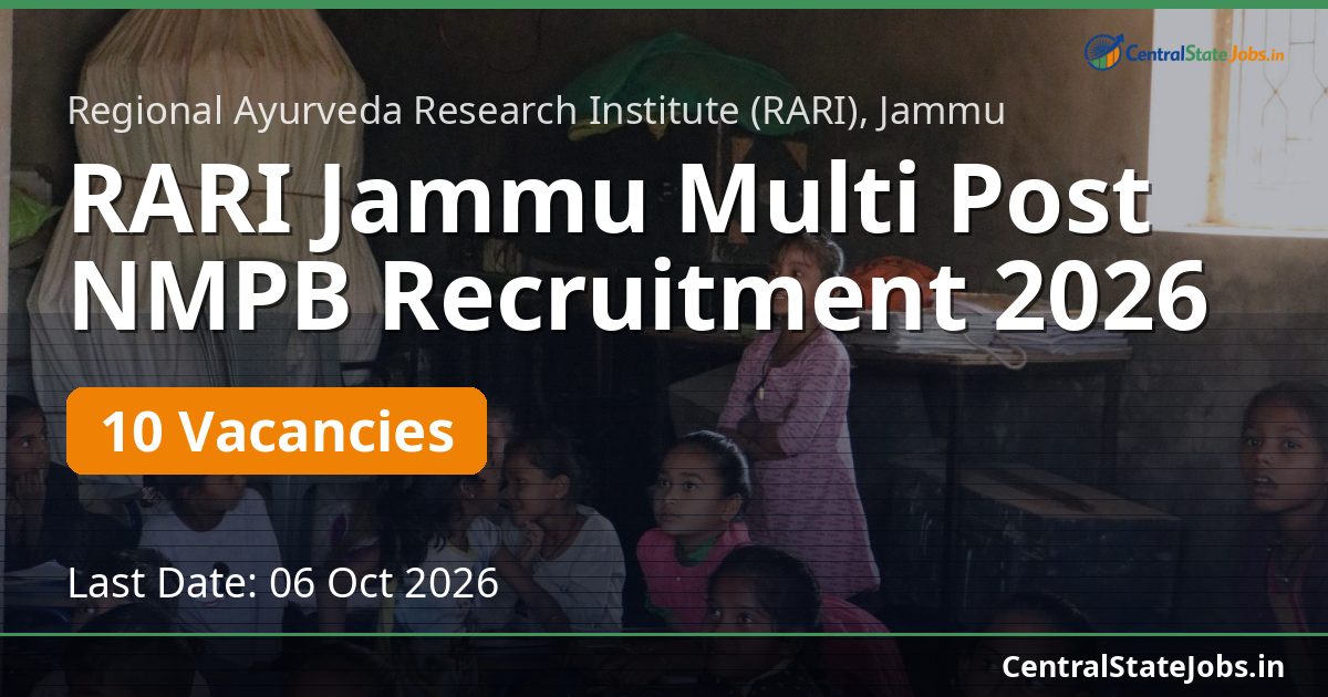 RARI Jammu Multi Post NMPB Recruitment 2026
