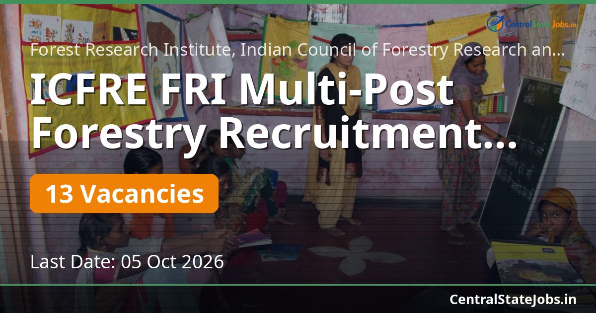 ICFRE FRI Multi-Post Forestry Recruitment 2026