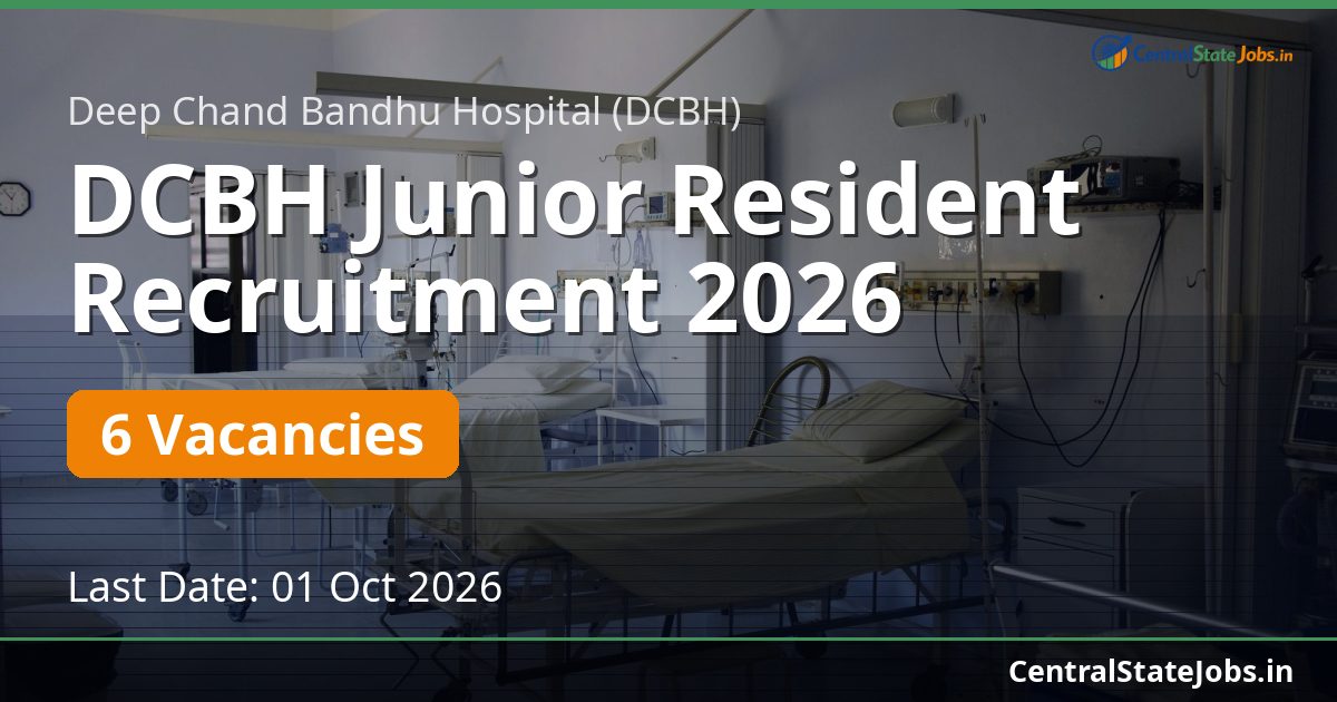 DCBH Junior Resident Recruitment 2026
