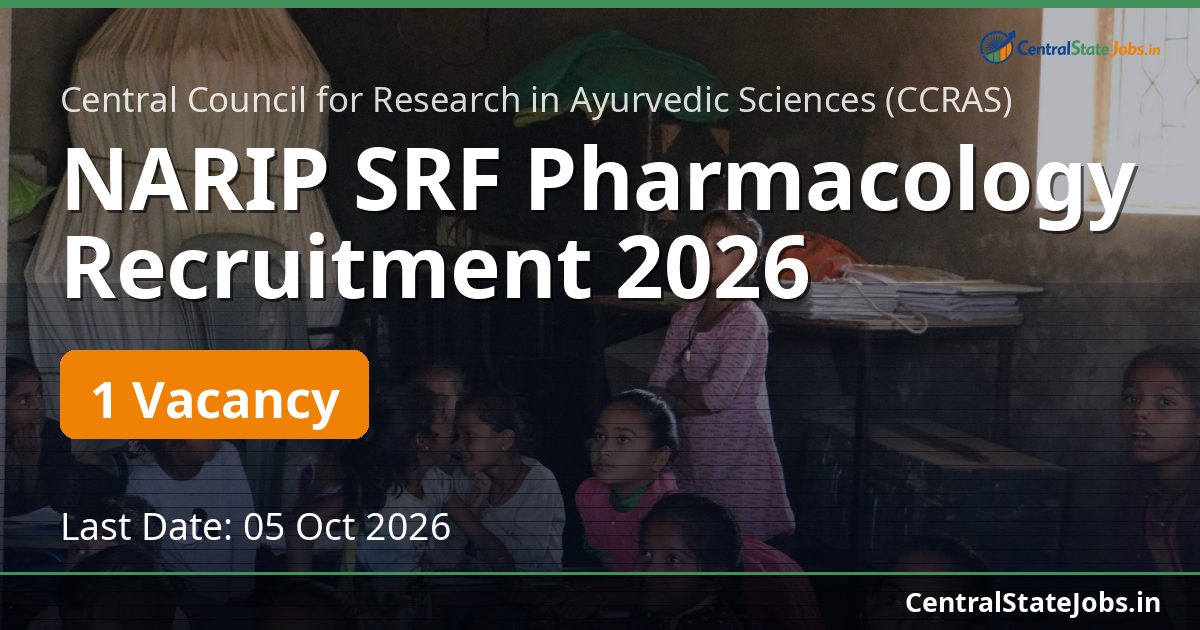 NARIP SRF Pharmacology Recruitment 2026