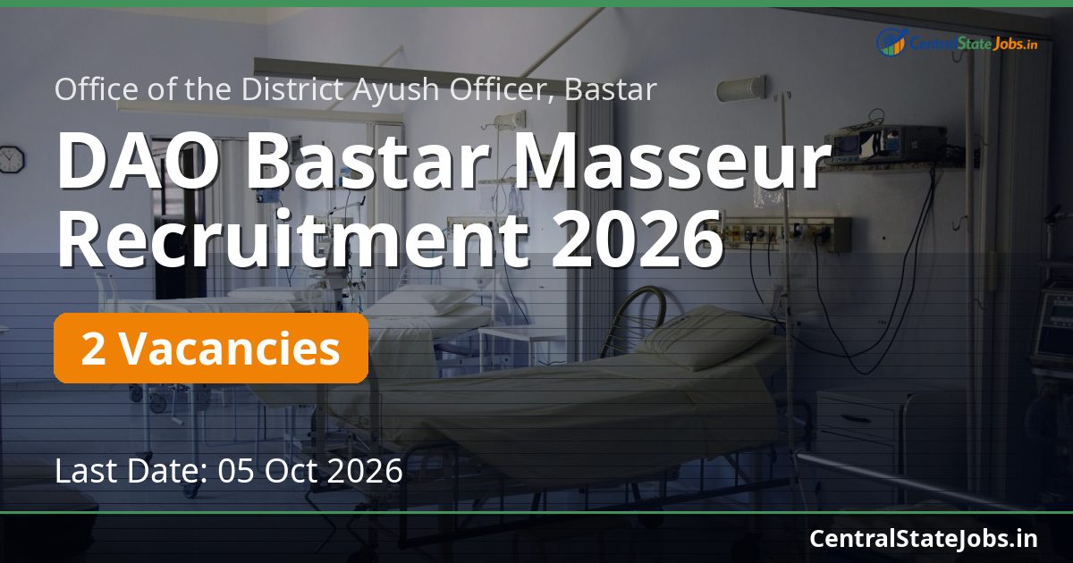 DAO Bastar Masseur Recruitment 2026