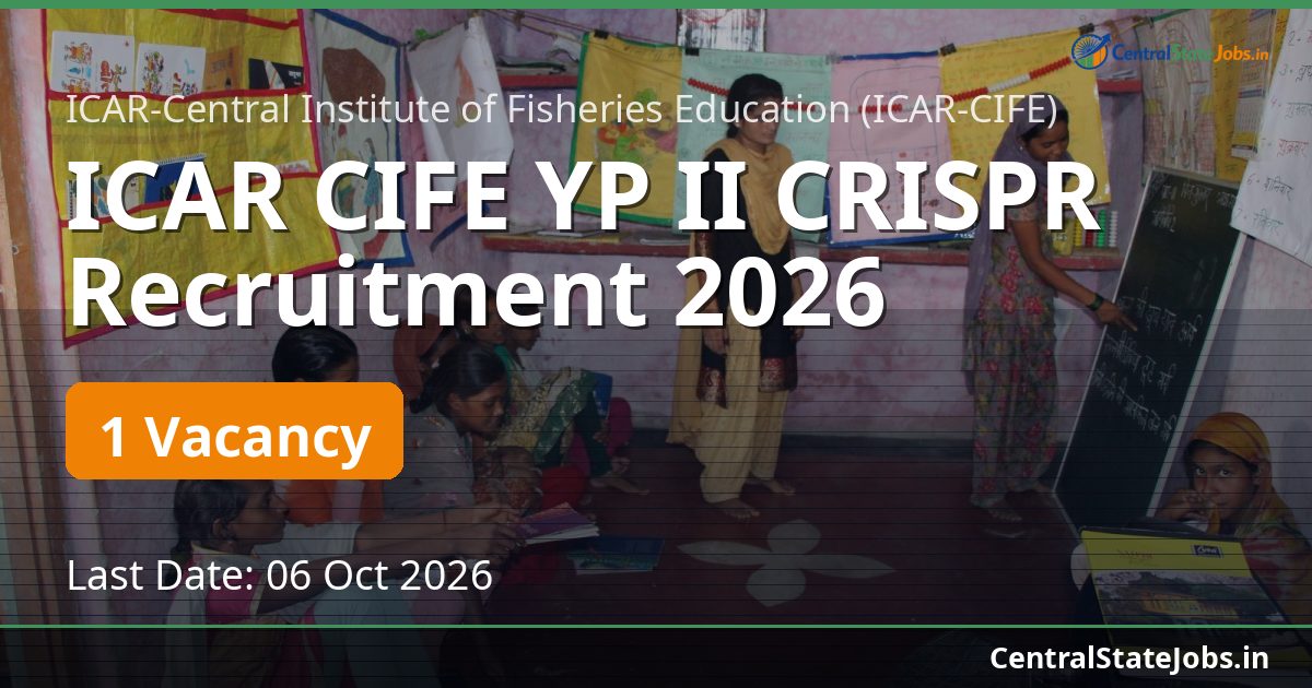 ICAR CIFE YP II CRISPR Recruitment 2026