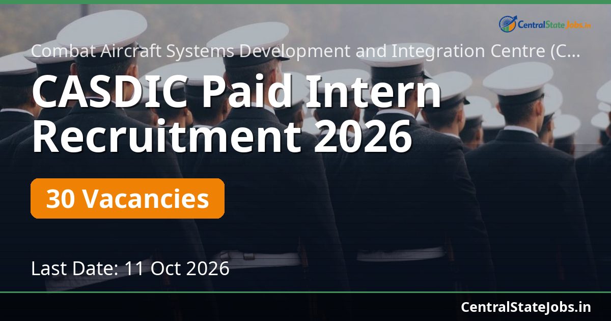 CASDIC Paid Intern Recruitment 2026 — 30 Vacancies