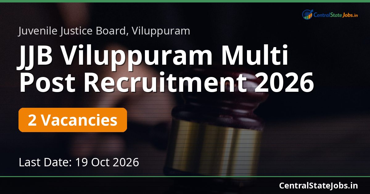 JJB Viluppuram Multi Post Recruitment 2026