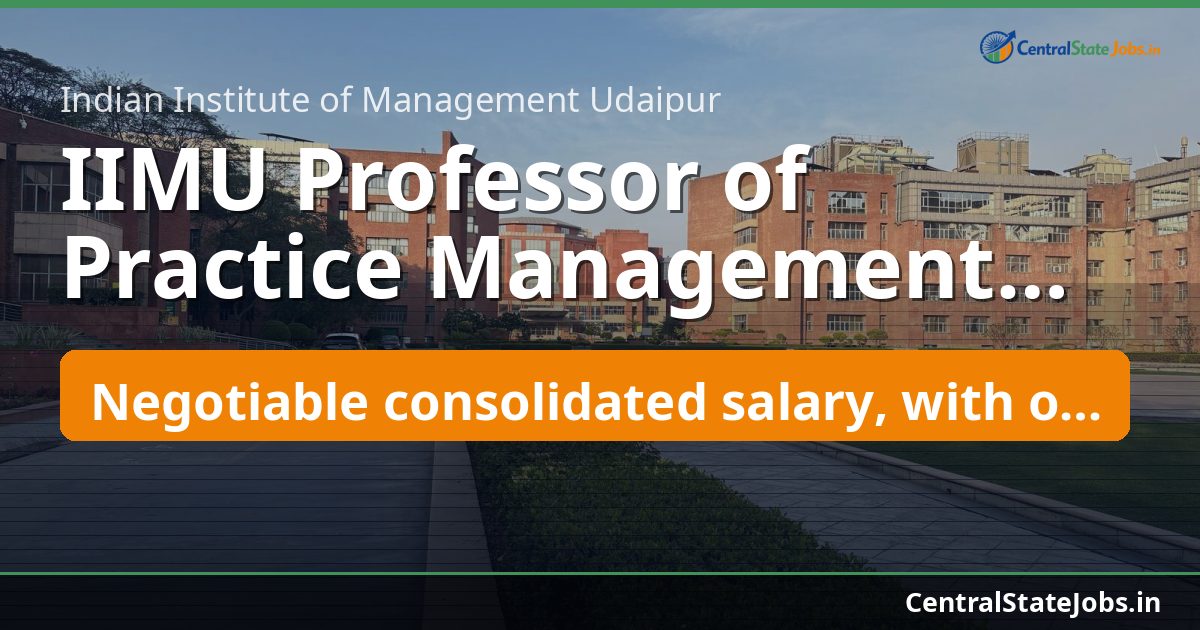 IIMU Professor of Practice Management Recruitment 2026