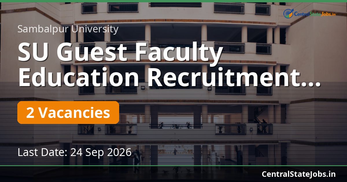 SU Guest Faculty Education Recruitment 2026