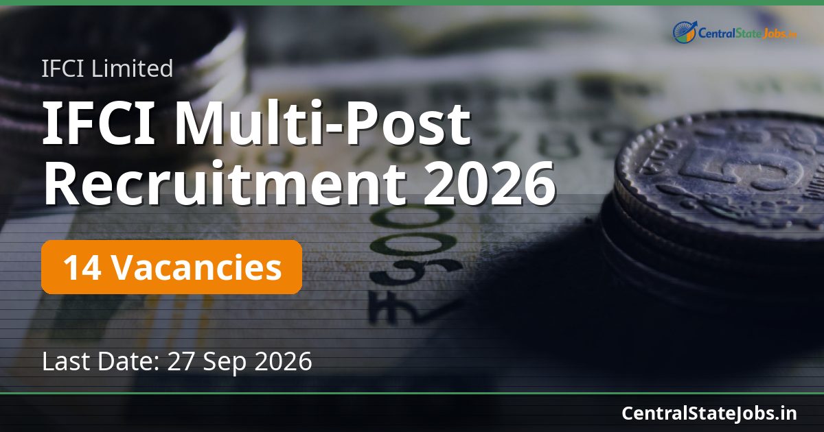 IFCI Multi-Post Recruitment 2026