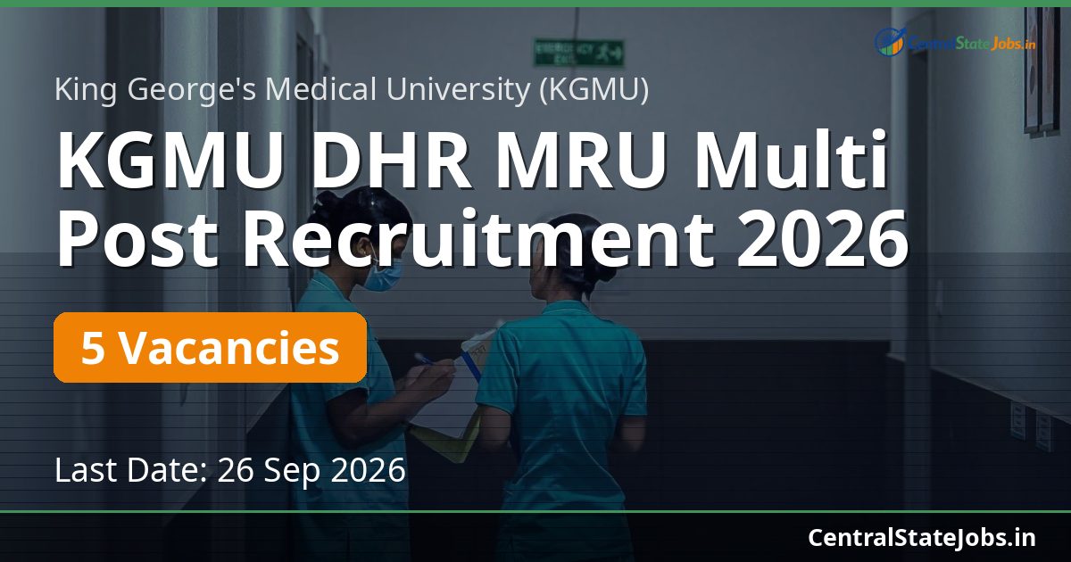 KGMU DHR MRU Multi Post Recruitment 2026