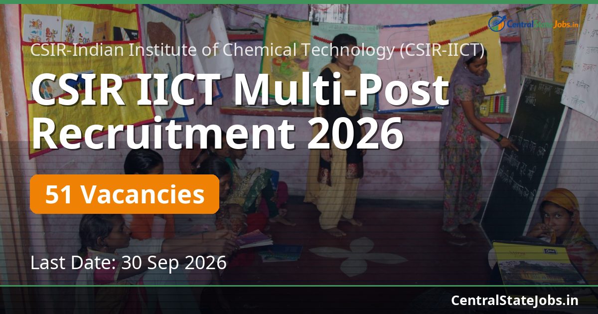 CSIR IICT Multi-Post Recruitment 2026 — 51 Vacancies