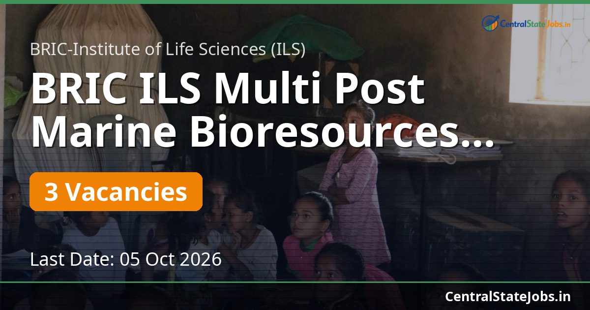 BRIC ILS Multi Post Marine Bioresources Recruitment 2026