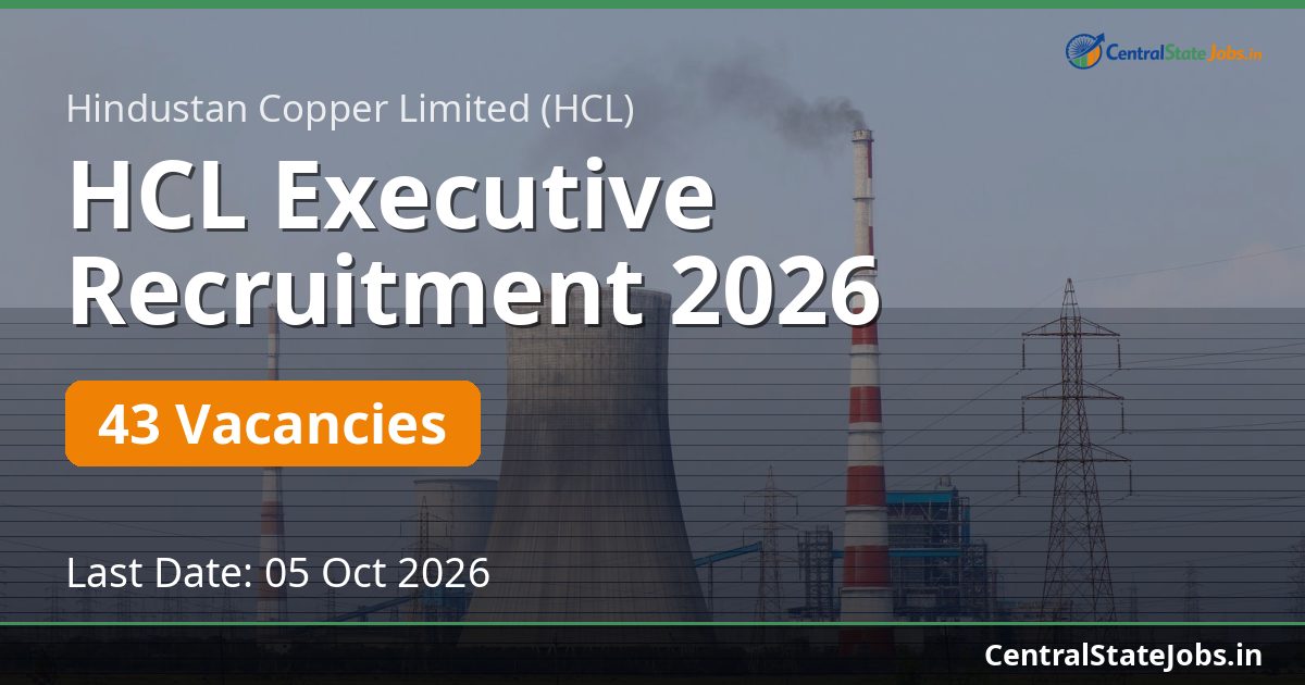 HCL Executive Recruitment 2026 — 43 Vacancies