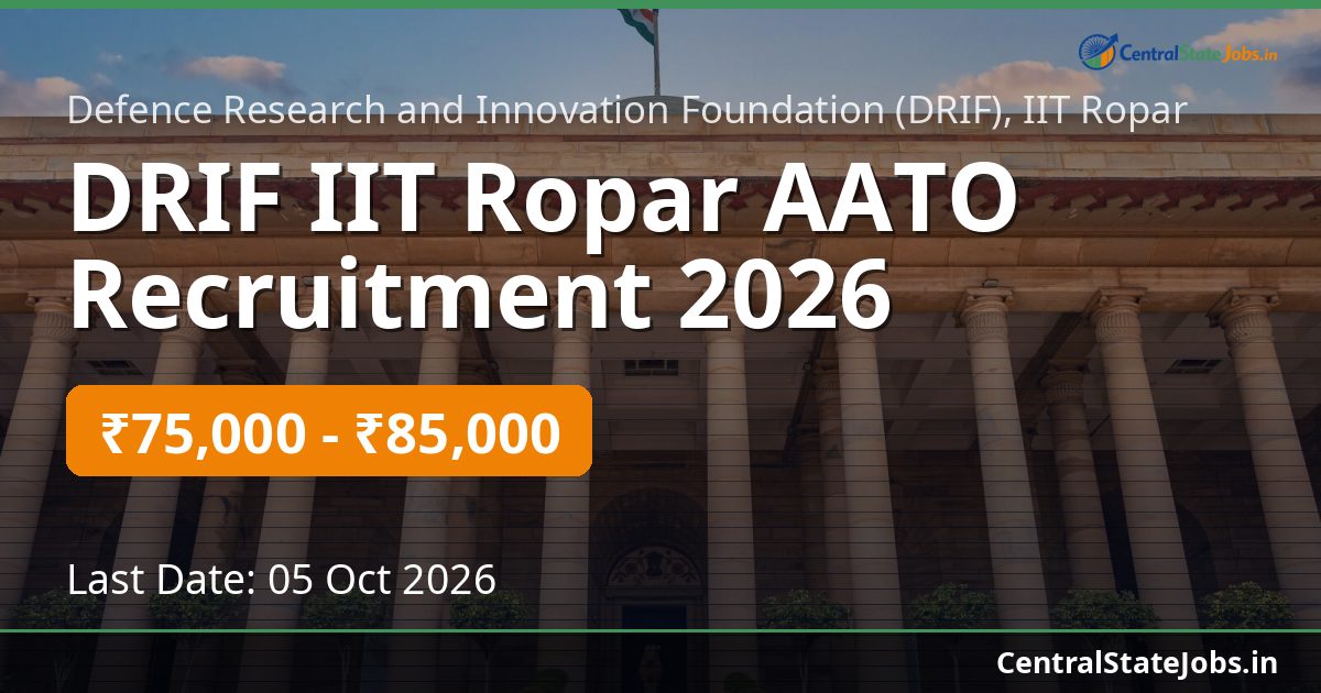 DRIF IIT Ropar AATO Recruitment 2026