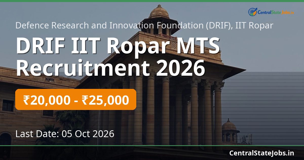 DRIF IIT Ropar MTS Recruitment 2026